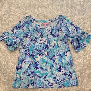 Lilly Pulitzer Double Ruffle Sleeve Shirt